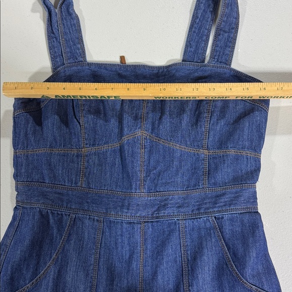 Anthropologie ett:twa Denim Chambray Flared Jumpsuit sz 6 - Picture 10 of 11